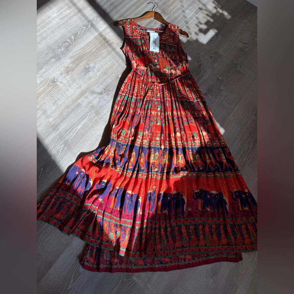 Jasmine by K.V.M Boho Elephant Maxi Dress-Size M-NWT - Picture 6 of 9